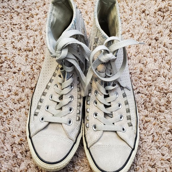 silver high top converse
